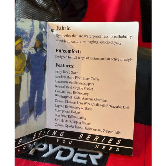 NEW Spyder Red Black X Static Insulation GORE-TEX Fabric Hooded Ski Coat Mens XL - Picture 8 of 16